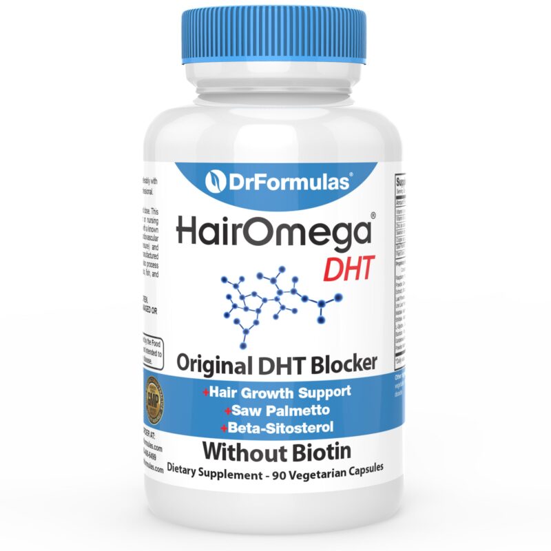 HairOmega® DHT Blocker Hair Growth Vitamins Saw Palmetto: An extract from the fruit of the Serenoa rapens tree, saw palmetto is one of the most commonly used vitamins for hair growth because it has the ability to support hair growth. It does so by clocking an enzyme known as 5-alpha-reductase. This enzyme is known to convert testosterone to DHT, which in turn causes hair follicle miniaturization. Beta-Sitosterol: Beta-sitosterol is a form of phytosterol. Because it is similar in structure to cholesterol it competes with its absorption in the body, thus reducing cholesterol levels. It also supports a healthy inflammation response which help to strengthen the immune system. It also has the ability to promote normal prostate functions and support healthy urination in males. Research shows that taking beta-sitosterol in combination with saw palmetto can help support hair growth. Pygeum africanum: Extracts from the bark of the Pygeum africanum, or African cherry tree include beta-sitosterol, other plant sterols, triterpenes, and compounds known as ferulic acids. These extracts can be helpful for supporting hormonal balance and supporting hair growth. Lycopene: Lycopene is an antioxidant most commonly found in tomatoes. One of its main functions is the prevention of damage to your body by free-radicals. Free radicals are atoms that contain an unpaired electron, which means they can reach out and grab one from other atoms, in order to stabilize themselves. During the process of acquiring electrons from surrounding molecules, free radicals regenerate rapidly and can bombard the body’s healthy cells, causing diseases such as heart disease, immune system disorders and a decline in brain functions. By helping to neutralize damage to hair follicles and hair lycopene can support hair growth. Quercetin: Quercetin is a naturally occurring bioflavonoid found in apples, black tea, onions, and a variety of other plants. It has anti-inflammatory and antioxidant properties. Quercetin has also been shown to support hair growth. Studies [1][2] Zinc: Zinc is vital for healthy, young looking skin. Zinc prevents skin from becoming dry and flaky. It can also reduce the risk of acne and dermatitis. It is beneficial for the immune system because it is involved in the replication of DNA and also plays a vital role in the division of cells. As a hair growth supplement, zinc sulfate can help support hair growth. Uncaria tomentosa (Cat’s claw) : Cat’s Claw is a woody vine which contains several alkaloids as well as tannins. The plant’s extracts are known to have anti-inflammatory activities which can help boost the immune system. They also show promise for cancer prevention and for the treatment of osteoarthritis. Red raspberries: Raspberries are rich in anti-oxidants, so much so that they have been shown to be beneficial in the treatment of diabetes-induced oxidative stress. Anti-oxidants are also great hair growth supplements because they eliminate cell-damaging free radicals, boost the immune system and strengthen hair follicles. Buchu leaves: The leaves of the Buchu plant contain substances that promote urinary action which helps the body get rid of toxins and relieves the symptoms of bladder and urinary tract infections. Pumpkin seed: Pumpkin seeds are packed with nutrients. Their high vitamin C content is effective for promoting the production of collagen, which improves skin’s elasticity and gives it vitality. Because vitamin C is a powerful antioxidant, it can also help reduce the effects of aging such as wrinkles and skin discoloration it may also reduce sun damage. The seeds contain zinc which boosts the immune system and strengthens hair and nails. Pumpkin seeds also contain phytosterols which act as DHT blockers. Burdock root Burdock root contains many valuable hair supplements including biotin, B1, B6, B12 and E, zinc and sulfur. Because of burdock’s absorption of toxins from the bowel and alliterative effects on the liver, it has been used in the treatment of hepatitis C. Because it eliminates toxins, it can also promote hair growth. Gravel root: Like burdock, gravel root is beneficial to the urinary and renal systems. It’s also a potent anti-inflammatory agent. When taken as a supplement it increases the rate of toxin removal by the kidneys. Marshmallow root: As well as protecting the gut and the lungs , marshmallow root, also known as althea root, can be used to treat inflammatory skin diseases. In terms of the benefits as a hair growth supplement, marshmallow root is rich in plant proteins which promote hair growth and soften the hair. Parsley: Parsley is often thought of as a table garnish and is overlooked for its beneficial properties. It is rich in volatile oils and flavonoids. Volatile oils have tumor inhibiting properties by aiding removal of carcinogenic (cancer causing) chemicals that don’t belong in the body. Anti-oxidants are chemicals that take the brunt of attack by oxidizing chemicals so that your normal cells. Parsley has a lot of anti-oxidants that stop attack by free radicals.